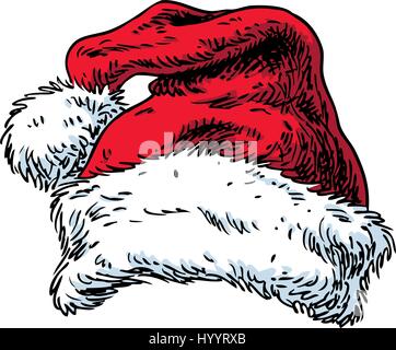 Santa hatvector Abbildung. Stock Vektor