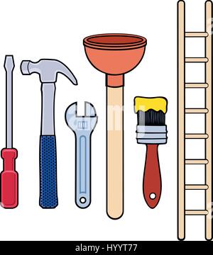 Werkzeuge aus einer Toolbox. Vektor-Illustration-Bild. Stock Vektor