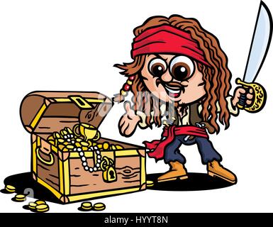 Piratenschatz. Vektor-Illustration. Stock Vektor