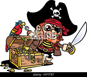Piratenschatz. Vektor-Illustration. Stock Vektor