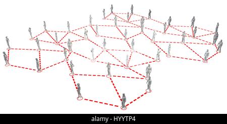 Business-Menschen-Netzwerk miteinander verbunden sind als Konzept Stockfoto