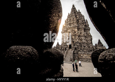 Candi Prambanan Tempel, Yogyakarta, Indonesien zum UNESCO-Weltkulturerbe Stockfoto