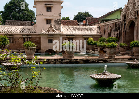 Historische königliche Villa in Yogyakarta, Java, Indonesien Stockfoto