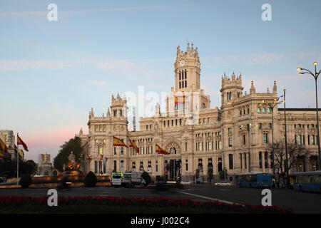 Palacio de Comunicaciones oder Kommunikationen Palast in Madrid (Spanien) Stockfoto