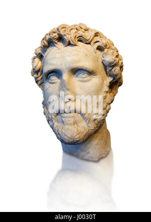 Römische Porträtbüste des Kaisers Antoninus Pius, 138-161 n. Chr. Titus Fulvius Aelius Hadrianus Antoninus Augustus Pius, römische Nationalmuseum, Rom, Italien Stockfoto