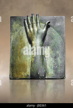 Römische Dekoration Platten vom Ende der Balken des römischen Schiff, ab dem Alter von Calligula, 37-41 n. Chr., bronze. Römische Nationalmuseum, Rom, Italien Stockfoto