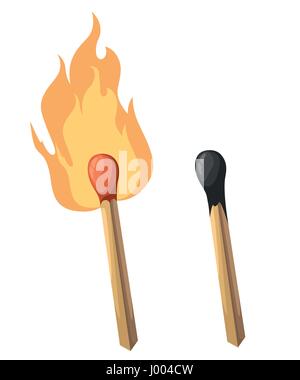 Spiel Feuer Symbolsatz für Innenräume flaches Design-Stil-Vektor-Illustration. Stock Vektor