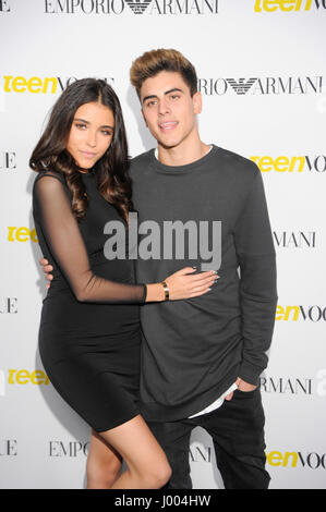 Madison-Bier und Jack Gilinsky besuchen die Teen Vogue Young Hollywood Thema Party am 2. Oktober 2015 in Beverly Hills, Kalifornien. Stockfoto