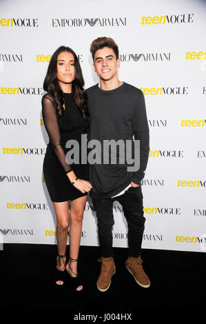 Madison-Bier und Jack Gilinsky besuchen die Teen Vogue Young Hollywood Thema Party am 2. Oktober 2015 in Beverly Hills, Kalifornien. Stockfoto