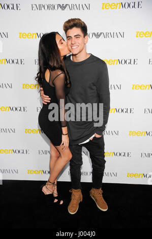 Madison-Bier und Jack Gilinsky besuchen die Teen Vogue Young Hollywood Thema Party am 2. Oktober 2015 in Beverly Hills, Kalifornien. Stockfoto