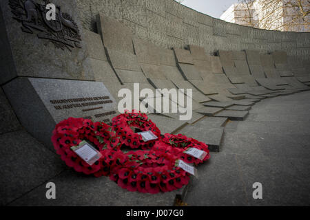 Australien-Kriegerdenkmal Soldaten im ersten und zweiten Weltkriegs am Hyde Park Corner in London, England Stockfoto