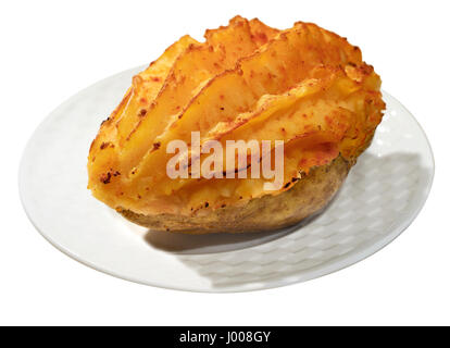 Doppelt Ofenkartoffeln Cheddar Stockfoto