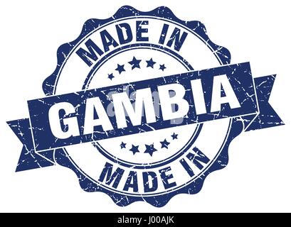 in Gambia gemacht Runde Siegel Stock Vektor