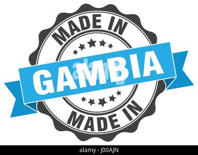 in Gambia gemacht Runde Siegel Stock Vektor
