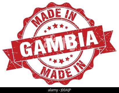 in Gambia gemacht Runde Siegel Stock Vektor
