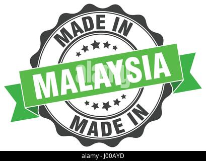 hergestellt in Malaysia Runde Siegel Stock Vektor