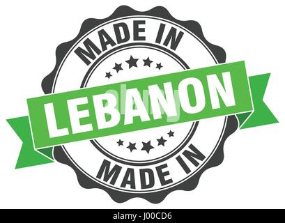 im Libanon machte Runde Siegel Stock Vektor