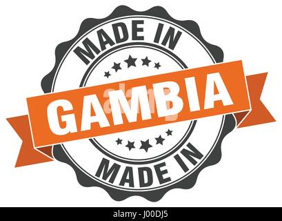 in Gambia gemacht Runde Siegel Stock Vektor
