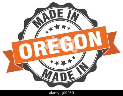 hergestellt in Oregon Runde Siegel Stock Vektor