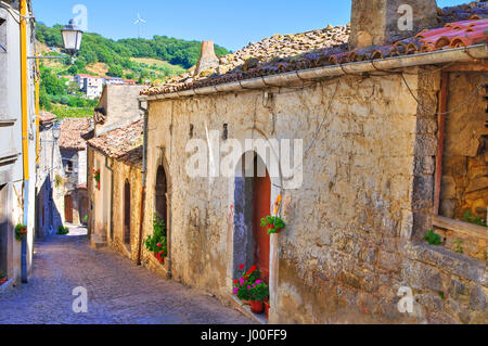 Gasse. Cancellara. Basilikata. Italien. Stockfoto