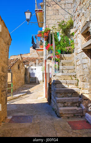 Gasse. Cancellara. Basilikata. Italien. Stockfoto