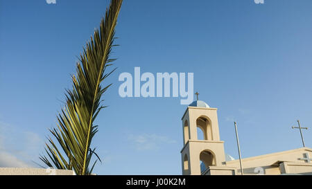 Adelaide, Australien. 8. April 2017. Kirchen in Adelaide sind mit Palmen für den Beginn der Karwoche und Ostern geschmückt. Am Palmsonntag erinnert an den Einzug Jesu in Jerusalem vor Karfreitag Credit: Amer Ghazzal/Alamy Live-Nachrichten Stockfoto