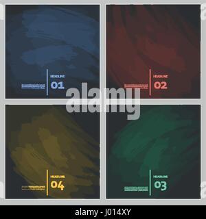 Reihe von farbigen Pinsel Striche bunte Farben Stock Vektor