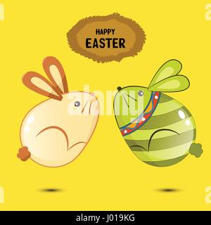 Niedlichen Häschen Ostereier springen Stock Vektor
