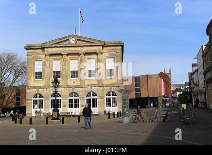 Georgianische Architektur der Guildhall bauen, Andover, Hampshire, England, UK erbaut 1825 Stockfoto