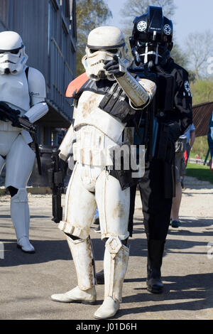 Sturmtruppen fiktive Soldat in der Star Wars-Franchise auf einem Turnierplatz Stockfoto