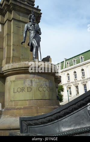 Denkmal für Lord Cochrane in Valparaiso, Chile. Cochrane war ein Admiral der Royal Navy vor der chilenischen Marine in Krieg von Unabhängigkeit führt. Stockfoto