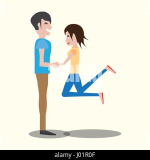 paar schöne Hand in Hand Stock Vektor