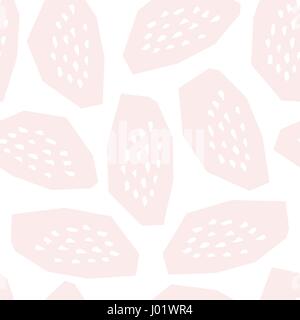 Nahtlose Muster mit strukturierten geometrischen Formen in Blush Pink und weiß. Abstrakter Stil Textil, Geschenkpapier, Wand-Kunst-Design. Stock Vektor