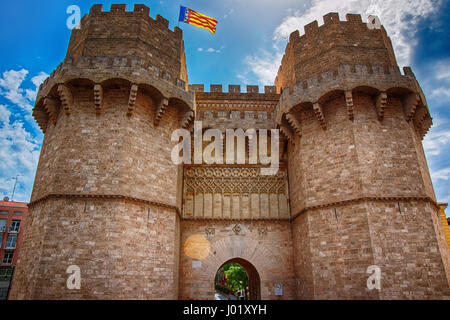 Serrano-Türme in Valencia, Spanien Stockfoto