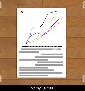 Mit Statistiken zu dokumentieren. Bericht mit Diagrammdaten, Vektor-illustration Stockfoto