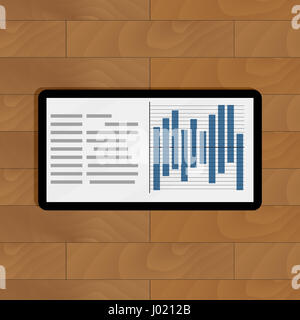 Digitale Grafik Tablet. Statistische Informationen Finanzen, Vektor-illustration Stockfoto