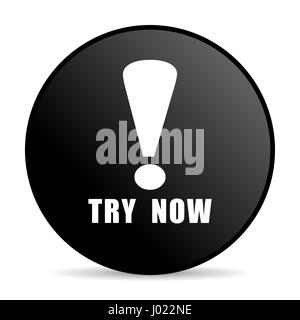 Versuchen Sie jetzt schwarz Webdesign Runde Symbol "Internet" auf weißem Hintergrund. Stockfoto