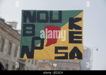 Paris: Demonstration zur Unterstützung des Volkes von Guyana in Kampf Stockfoto