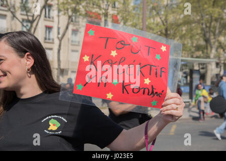 Paris: Demonstration zur Unterstützung des Volkes von Guyana in Kampf Stockfoto