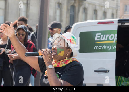 Paris: Demonstration zur Unterstützung des Volkes von Guyana in Kampf Stockfoto