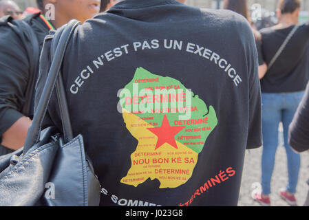 Paris: Demonstration zur Unterstützung des Volkes von Guyana in Kampf Stockfoto