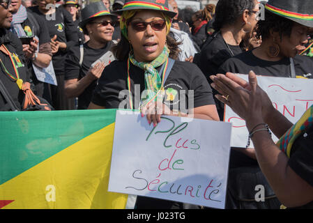 Paris: Demonstration zur Unterstützung des Volkes von Guyana in Kampf Stockfoto