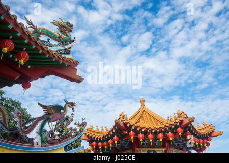 Der Drache & Phoenix im Thean Hou Tempel, Kuala Lumpur Malaysia Stockfoto