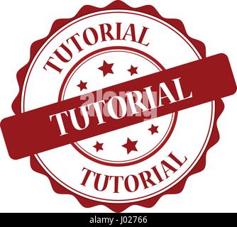 Illustration Tutorial roten Stempel Stock Vektor