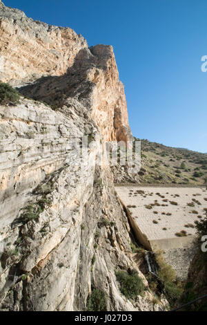 Funky Aussicht auf den Canyon El Camino Del Rey, Spanien Stockfoto