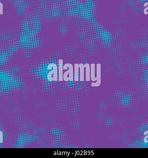 Grunge Cyan Halbton Tinte drucken, nahtlose Muster auf lila Hintergrund Stock Vektor