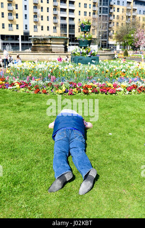 Kingston-upon-Hull, East Yorkshire, UK Reiten. 9. April 2017. Touristen und Einheimische genießen das helle warme sonnige Wetter in der UK-2017-Stadt der Kultur. Bildnachweis: Ian Francis/Alamy Live-Nachrichten Stockfoto