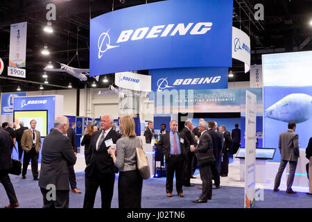 Boeing Ausstellung stand auf 2017 uns Navy League Sea-Air-Space Ausstellung - Washington, DC USA Stockfoto