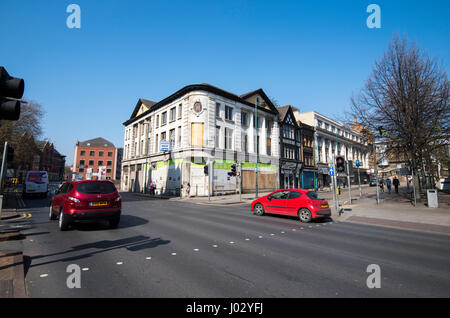 Canal Street und Broadmarsh Car Park, bevor die Bauarbeiten an der Südseite von Nottingham City, Nottinghamshire, England, begannen Stockfoto