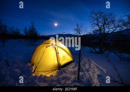 Skitouren in Abisko Region und Nationalpark, Schweden, Europa Stockfoto